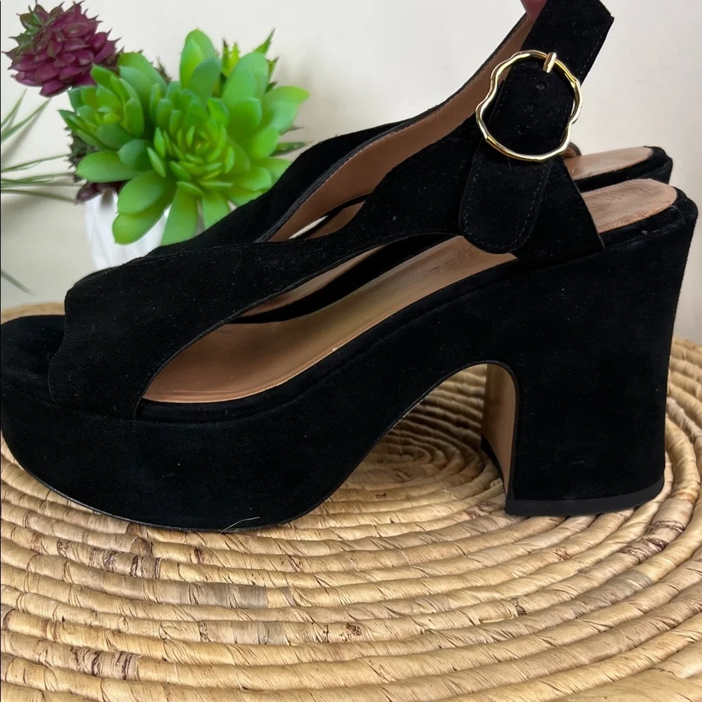 Nomasei Taxi Sandals, Elegant Black Women's Platform Sandals 36.5